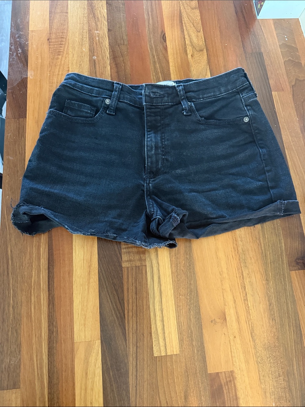 Universal Thread Black Rolled-Hem Denim Shorts